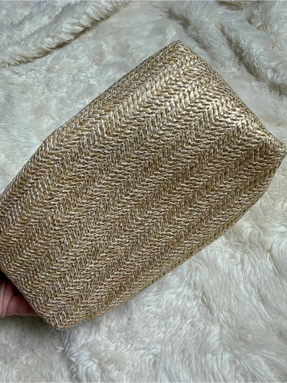 Dior Makeup Gold Braided Cosmetic Pouch